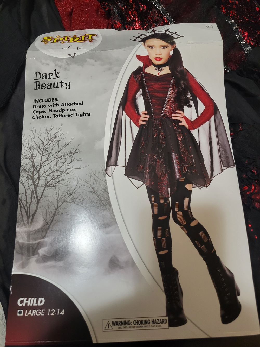 Spirit Halloween Dark Beauty Kids Costume - Black, Red Size 12-14 Years